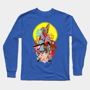 chihuahua warrior hold a katana sword Long Sleeve T-Shirt